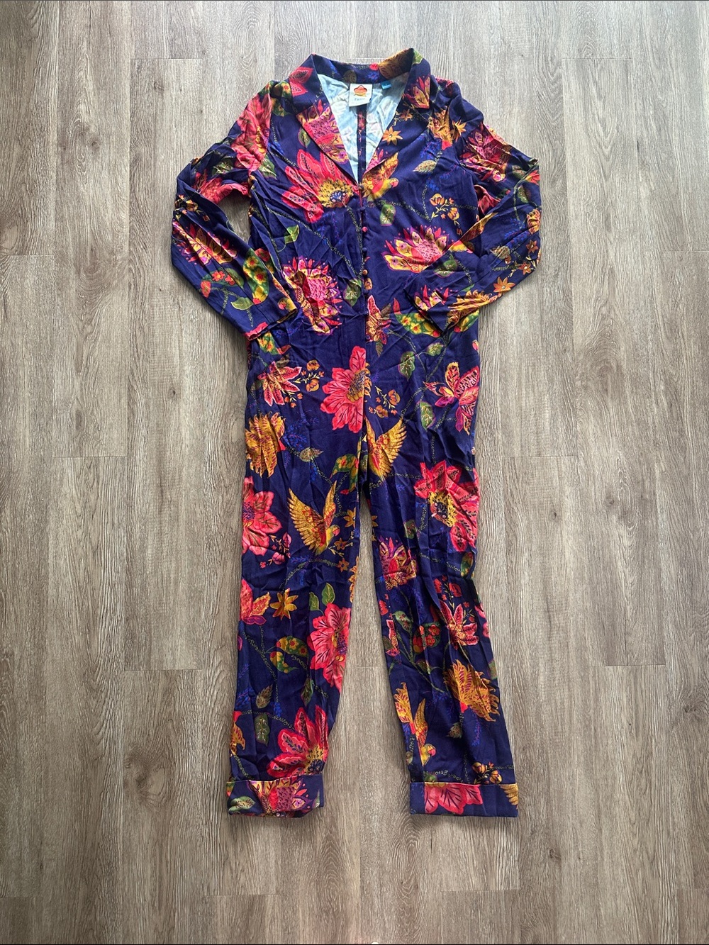 Farm Rio Floral Jumpsuit Navy Size Small